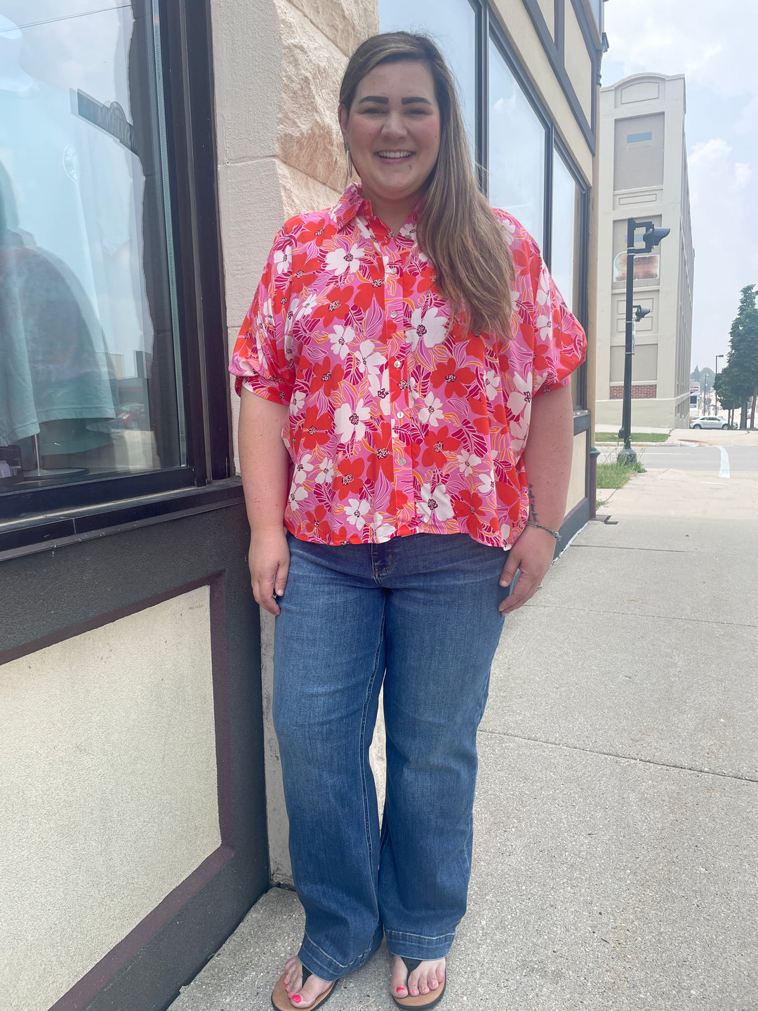 Pink Floral Blouse