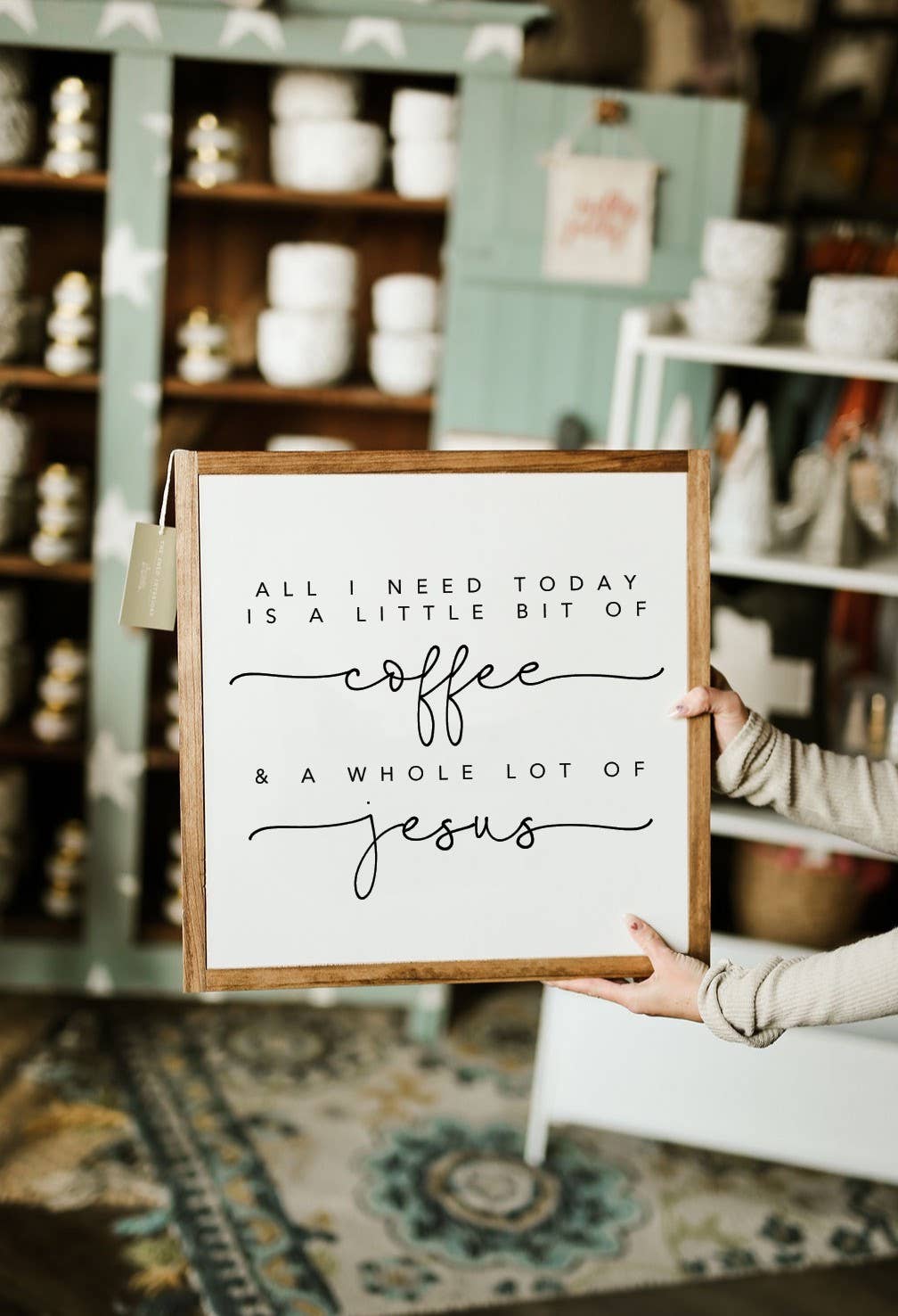 Coffee and Jesus Wood Sign
