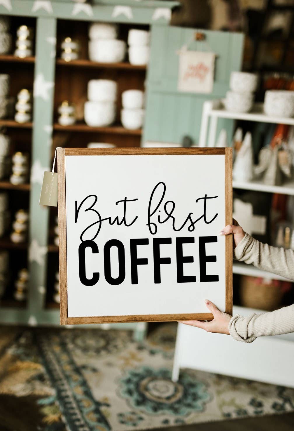 But First Coffee Wood Sign