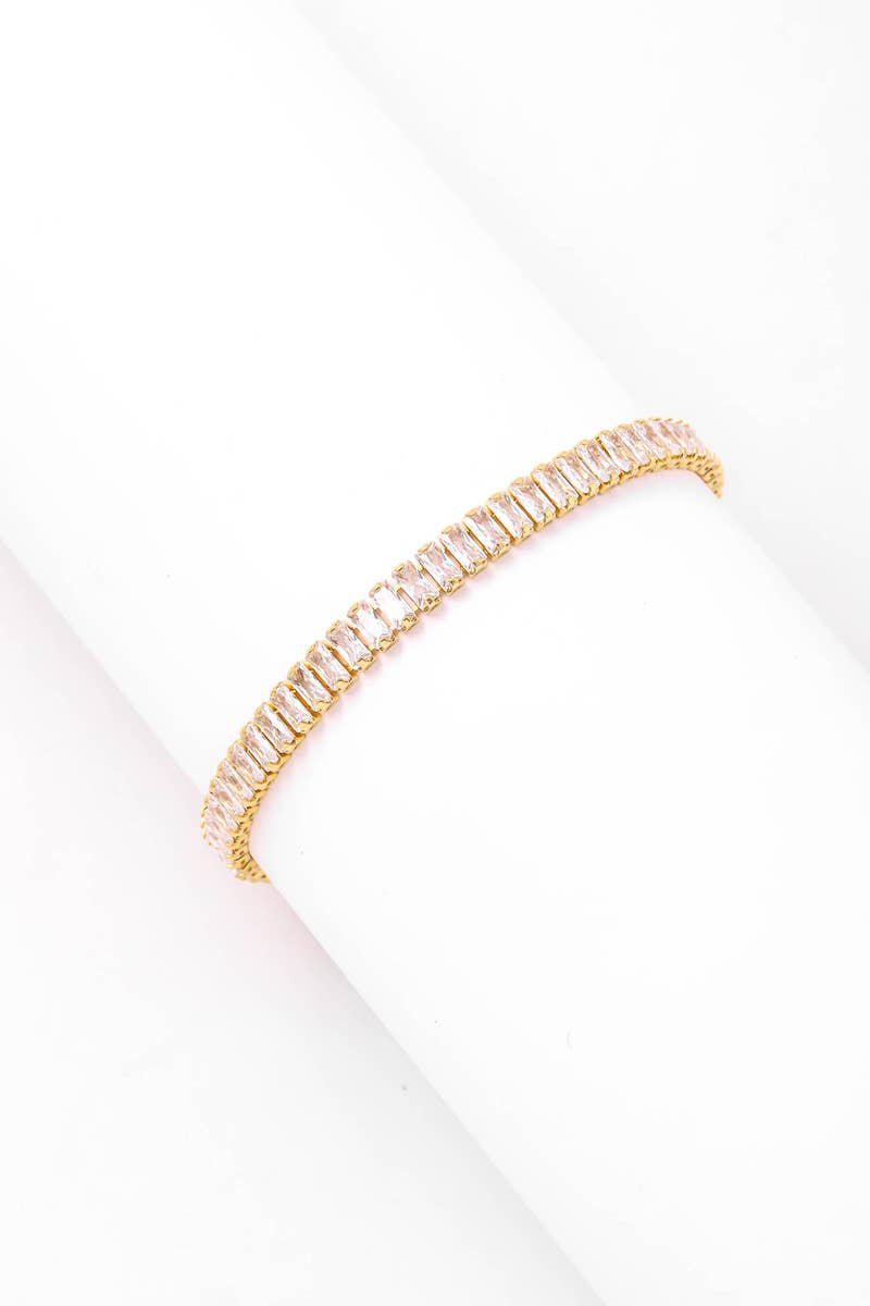 Baguette Rhinestone Adjustable Bracelet