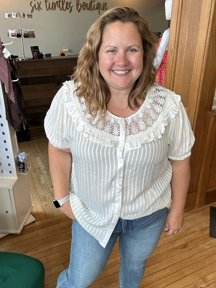 Crochet Button Down Blouse
