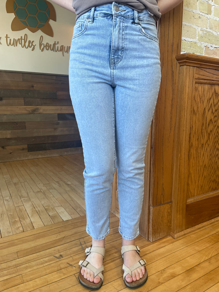 High Rise Super Light Wash Jeans