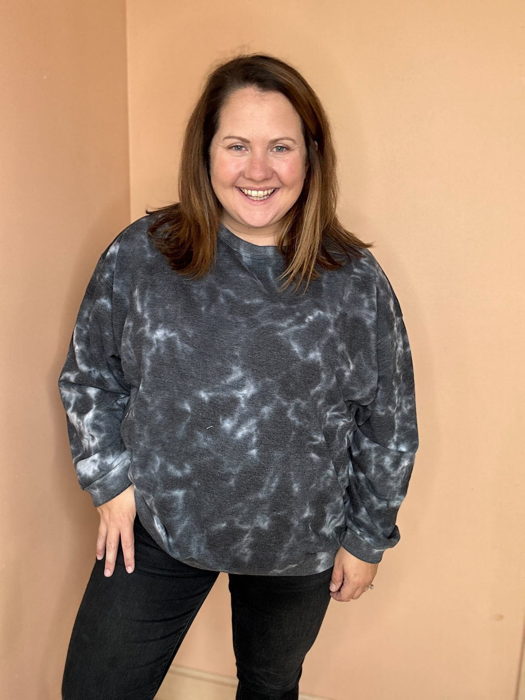 In From The Cold Pullover In Charcoal Blue
