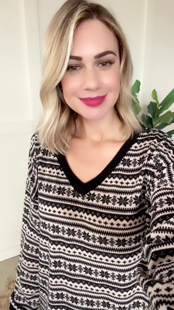 Let It Snow Knit Top In Evening Star