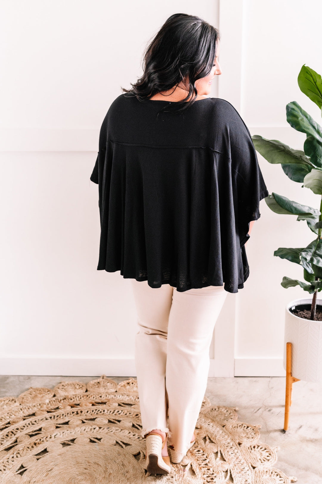 Savanna Jane Bold Embroidered Top In Black Dahlia