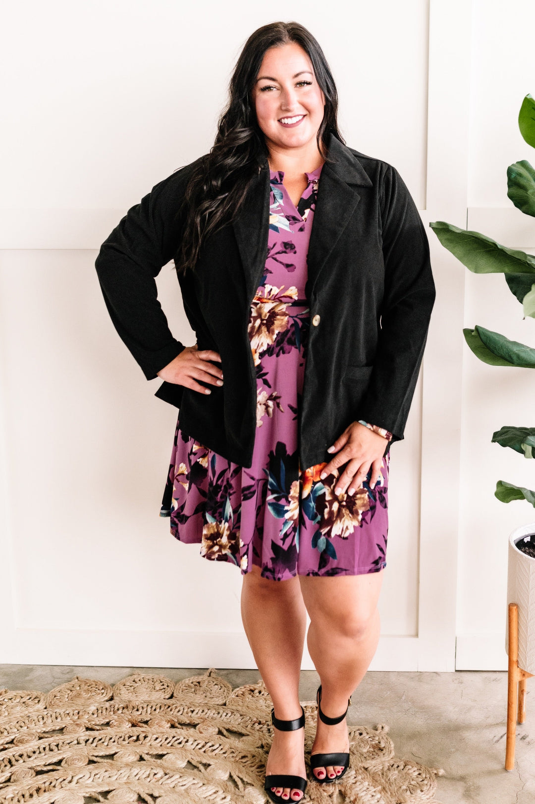 Floral Gabby Style Dress With Pockets In Orchid