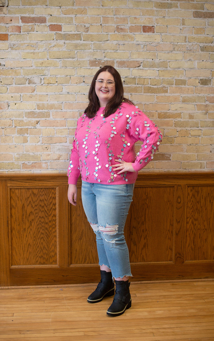 Hot Pink Hologram Sweater