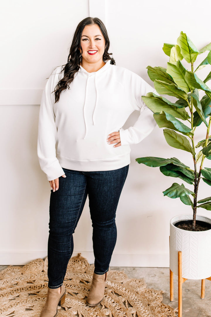 Cowl Neck Pullover In Simply White