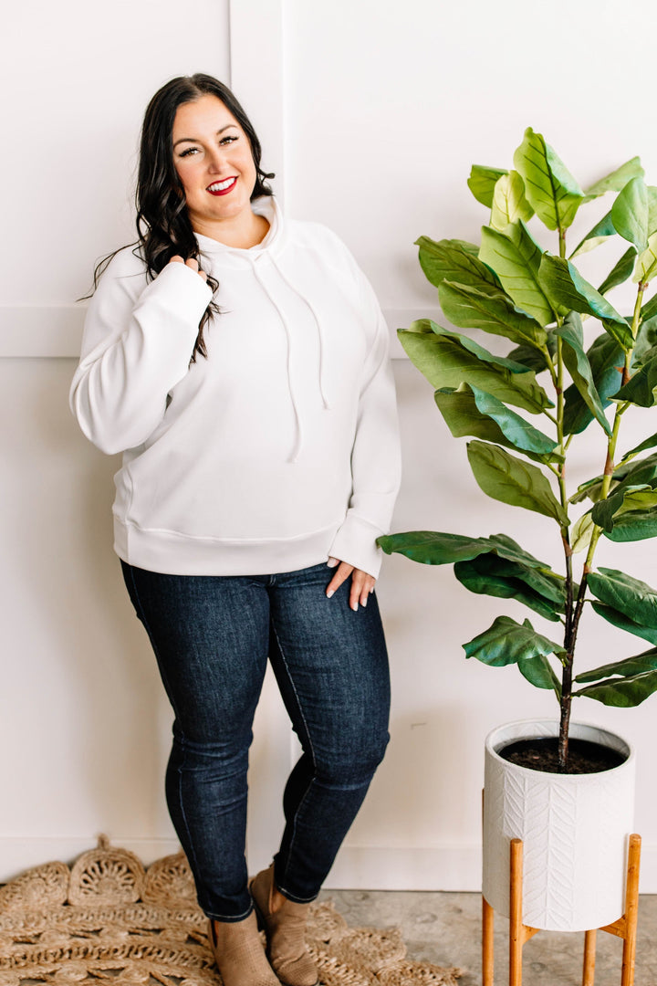 Cowl Neck Pullover In Simply White