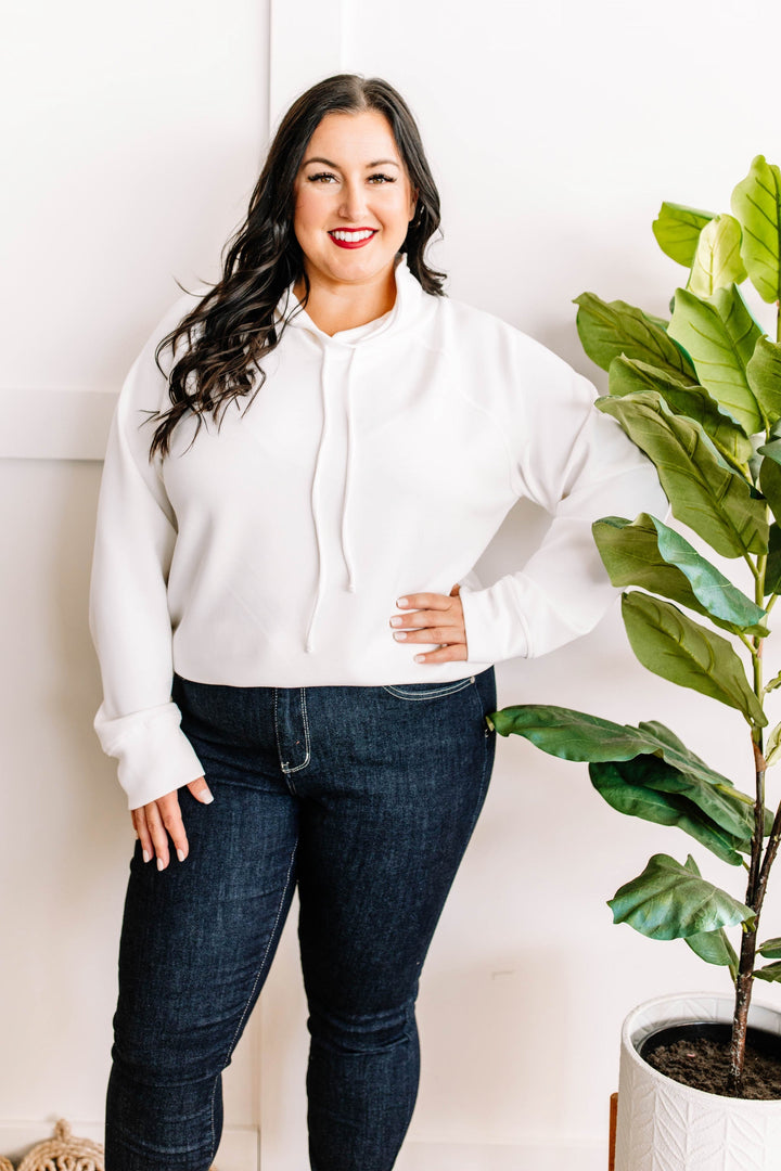 Cowl Neck Pullover In Simply White