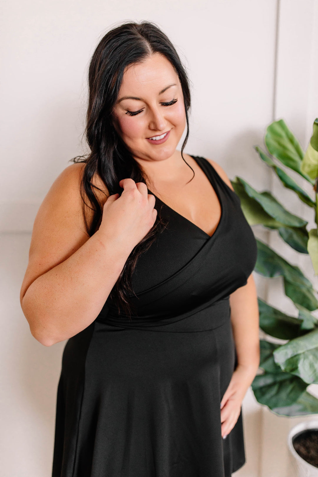 Sleeveless Dress With Shorts In Deep Black