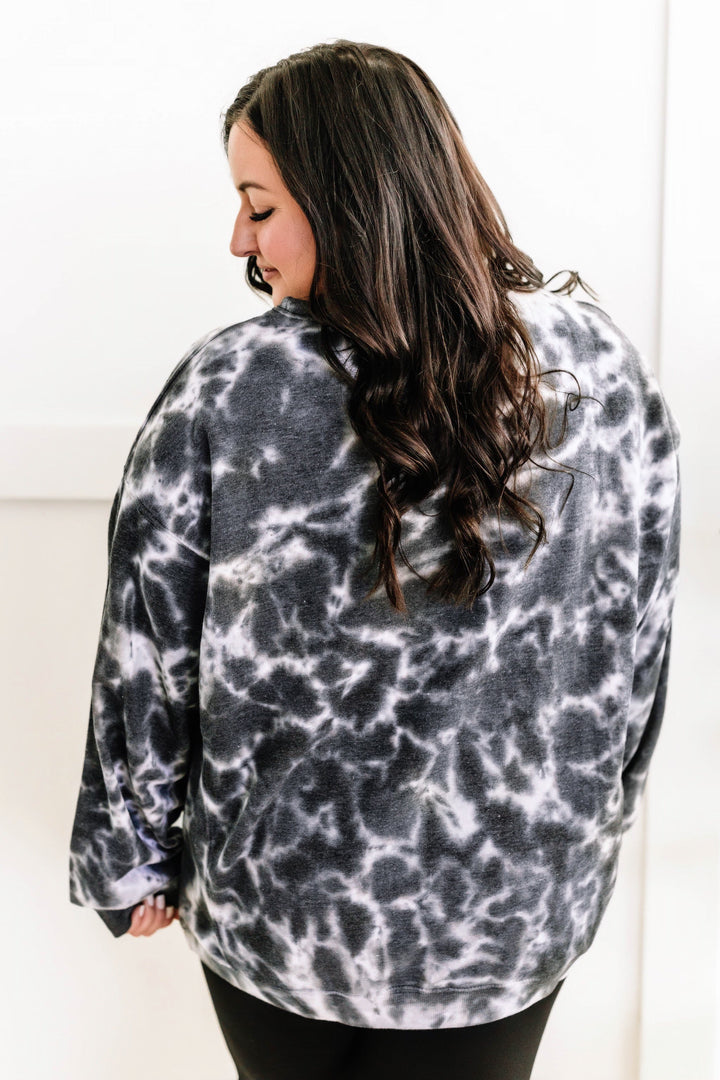 In From The Cold Pullover In Charcoal Blue