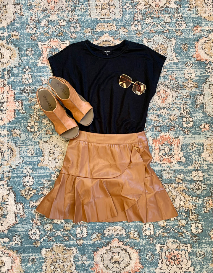 Faux Leather Skirt
